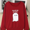 Cute Ghost Letter Print Plus Size Casual Sweatshirt: Stylish Comfort for Women's Plus Size