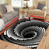 Abstract Geometric Area Rug: Vortex Illusion Carpet for Living Room, Entrance, and Bathroom Décor