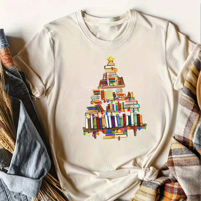 Book Lover's Casual Crew Neck T-Shirt: A Stylish and Playful Top for Spring/Summer