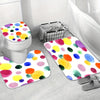 Whimsical Watercolor Polka Dot Bathroom Set: Stay Stylish & Dry with 4pcs Waterproof Shower Curtain, Rug, and Toilet Lid Cover