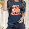 Peach Perfection: Embrace Casual Chic in our Peach Letter Print Tee