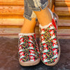 Stylish and Cozy: Women's Slip-On Warm Christmas Snowman Pattern Sneakers - Casual, Non-Slip, Flat-Bottom Round Toe Thickened Walking Shoes