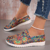 Floral Colors Print Canvas Shoes for Women - Comfortable Low Top Walking Shoes