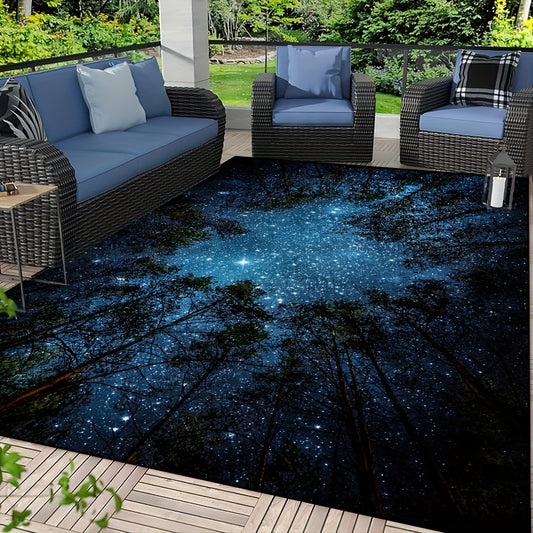 Starry Night Sky Forest Area Rug: A Luxurious and Functional Addition to Any Room
