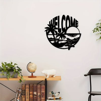 Seaside Serenity: Coastal Welcome Sign for Elegant Home and Office Decor