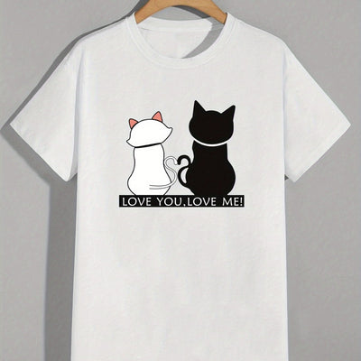 Love You, Love Me Cats: Stylish Men's Summer Tees with a Casual Twist