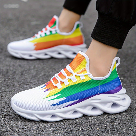 Rainbow's Slip-On Blade Sneakers are lightweight, breathable, and odor-resistant athletic shoes for men. The Air-weave technology ensures maximum comfort and ventilation, while the lightweight design allows you to move with ease. These sneakers provide reliable cushioning in a stylish package.