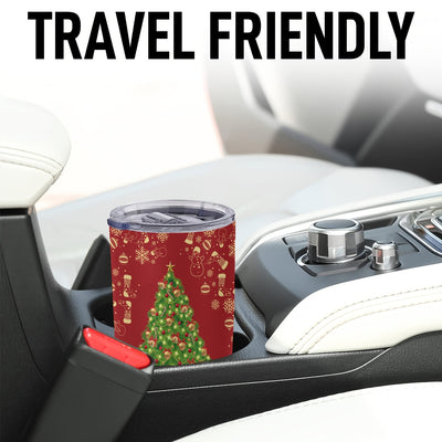 20oz Festive Stainless Steel Christmas Tree Print Tumbler: The Perfect Gift for Loved Ones