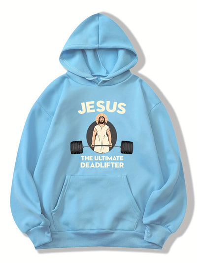 The Jesus Pattern Hoodie: Stay Warm and Stylish in this Casual Drawstring Hooded Sweatshirt for Winter/Fall Women's Clothing