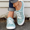 Women's Blue Floral Canvas Shoes - Comfortable and Stylish Outdoor Shoes