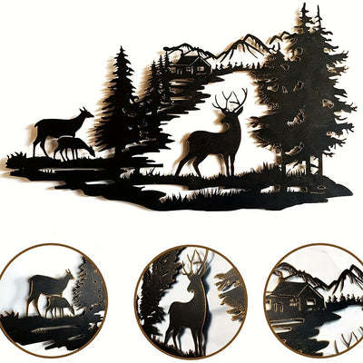 Enchanting Forest Elk Metal Art Wall Decoration: Captivate Your Home with an Artistic Touch