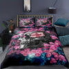 Skull with Flowers: A Stylishly Printed Duvet Cover Set for a Soft and Comfortable Bedroom Experience