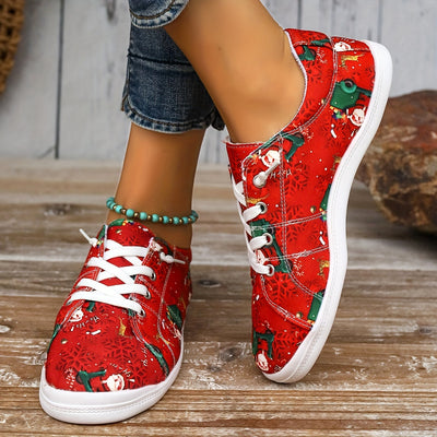 Cozy and Cute: Women's Cartoon Santa Claus Loafers for a Festive Holiday Look