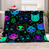 Cute Cartoon Witch Cat Print Blanket: Stay Cozy and Stylish!