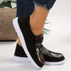 Women's Color Geometric Canvas Shoes - Comfortable Walking Shoes for Casual & Stylish Look