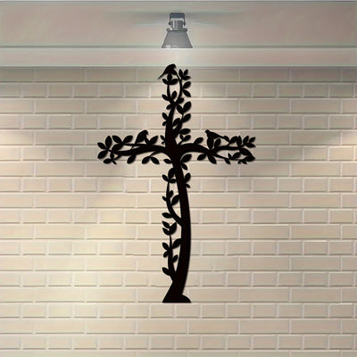 Serene Sanctuary: Metal Wall Art Tree and Birds Living - A Religious Home Accent and Decorative Gift