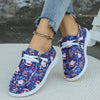 Festive Comfort: Women's Santa Claus Print Canvas Shoes - Christmas Round Toe Slip-On Loafers - Casual Low-Top Flat Sneakers