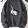 Fleece Sweatshirt with Silly Goose for Men - Warm and Comfortable Long Sleeve Top for Winter and Fall