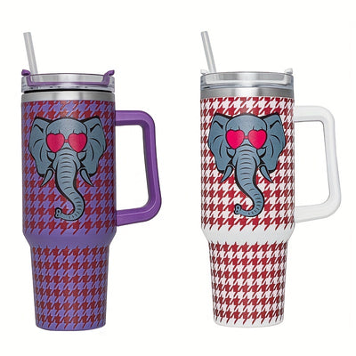 Elephant Car Stainless Steel Tumbler: A Stylish and Insulated Travel Companion for Your Year-Round Refreshments