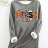 Spooky Season Sensation: Halloween Letter Print Sweatshirt for Women - The Perfect Casual and Cozy Outfit!