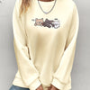 Cute Cat Pattern Crew Neck Sweatshirt: Embrace Casual Chic with this Stylish Women's Long Sleeve Raglan Shoulder Sweatshirt