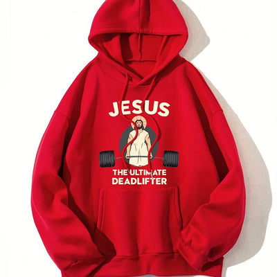 The Jesus Pattern Hoodie: Stay Warm and Stylish in this Casual Drawstring Hooded Sweatshirt for Winter/Fall Women's Clothing