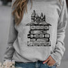 Book Castle Pattern Sweatshirt: Embrace Casual Comfort with this Women's Long Sleeve Crew Neck Sweatshirt