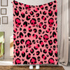 Cozy and Stylish: Pink Skull Leopard Print Flannel Blanket, Perfect for Couch, Sofa, Office, Bed, Camping, and Traveling