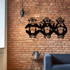 Monkey Trio Metal Wall Art - A Crafted Primate Gift Symbolizing Hear No Evil, See No Evil, Speak No Evil