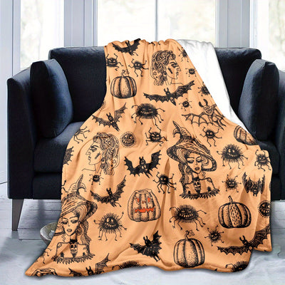 Cozy and Spooky: Halloween Flannel Blanket - Perfect for Home Decor and Gifting
