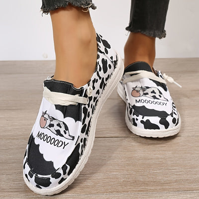 Cute Cow Print Women's Canvas Shoes - Comfortable and Stylish Casual Shoes