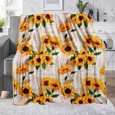 Soft and Warm Sunflower Pattern Blanket - Perfect Gift for Birthdays, Christmas, Home Decor, Travel, and Weddings