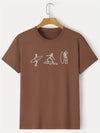 Surfing Skeleton: Embrace Summer Vibes in This Casual Stretch Crew Neck Graphic Tee for Men