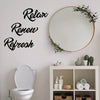 Rustic Farmhouse Bathroom Metal Art - Relax, Renew, Refresh - Stylish Wall Art Decor for Home Decoration