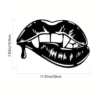 Blood Dripping Vampire Metal Art Lips: Spooky Halloween Decor for Your Home or Garden