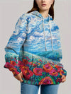 Floral Majesty: Stylish and Comfy Kangaroo Pocket Hoodie for Women