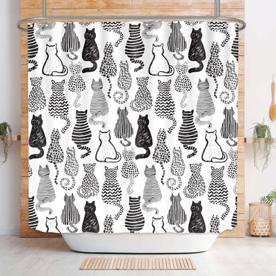 Whimsical Cat Shower Curtain: A Charming and Durable Bathroom Décor for Cat Lovers and Kids