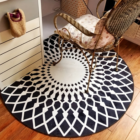 This Bohemian Floral Hanging Basket Chair Rug offers a stylish and durable floor mat for a vintage living room décor. The rug is crafted from 100% polyester, providing strength and comfort, and will make a great addition to any living space.
