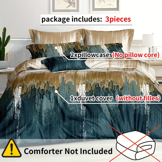 Abstract Tranquility: 3-Piece Duvet Cover Set for Ultimate Comfort and Style(1*Duvet Cover + 2*Pillowcases, Without Core)