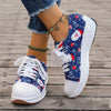 Christmas Style Lace-Up Sneakers: Festive Santa Claus Pattern for Women