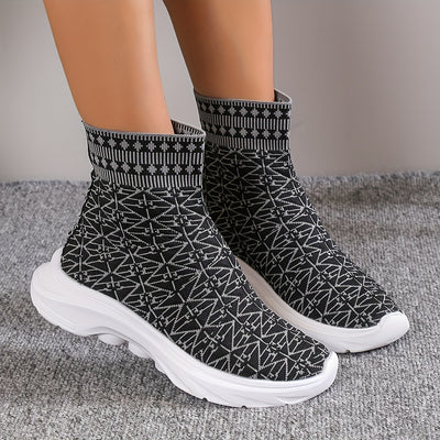 Comfortable and Trendy Women's High Top Sock Boots for Sporting Style