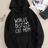 Cute and Cozy Cartoon Letter Cat Print Hoodie: A Must-Have Addition to Women's Fashion