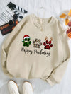 Stay cozy and trendy this Christmas Sweatshirt with our festive paw print pullover. Made with soft and warm materials, this pullover is perfect for the holiday season. Show off your love for your furry friends while staying comfortable and stylish. Don't miss out on this must-have item!