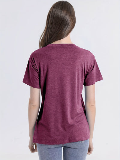 Enchanting Witch Letter Print Crew Neck T-Shirt: Embrace Casual Elegance for Spring and Summer