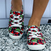 Festive & Funky: Women's Creative Colorful Christmas Cartoon Flat Skateboard Shoes for Comfortable Outdoor Walking