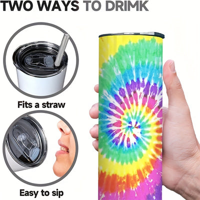 20oz Double Layer Stainless Steel Travel Tumbler with Straw and Lid: The Perfect Beverage Companion for Women and Men