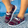 Stylish and Comfortable: Women's Colorful Geometric Pattern Loafers - Slip-On Comfy Flat Lightweight Shoes
