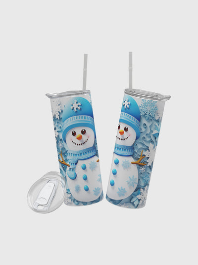 20oz Charming Snowman Pattern Tumbler – Perfect for Car, Home, Office, and Travel