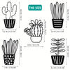 Sleek and Stylish Metal Cactus Wall Decor Set - Modern Minimalist Succulent Plant Pot Flower Wall Art for Any Space