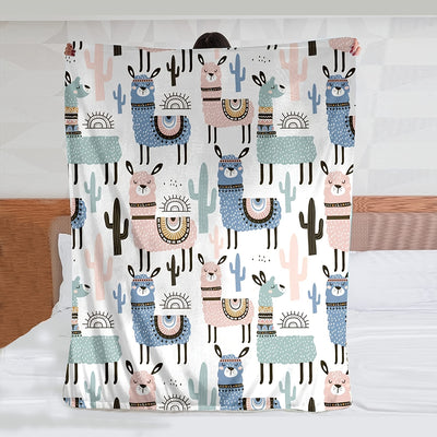 Llama-rama: Cozy up with this Ultra-Soft Micro Fleece Throw Blanket for Ultimate Comfort and Vibrant Living Room Decoration